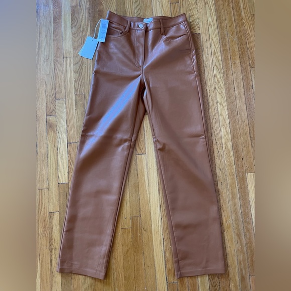 Aritzia Pants - Aritzia Women’s Faux Leather Melina Pants - Rich Chestnut Brown - Size 4